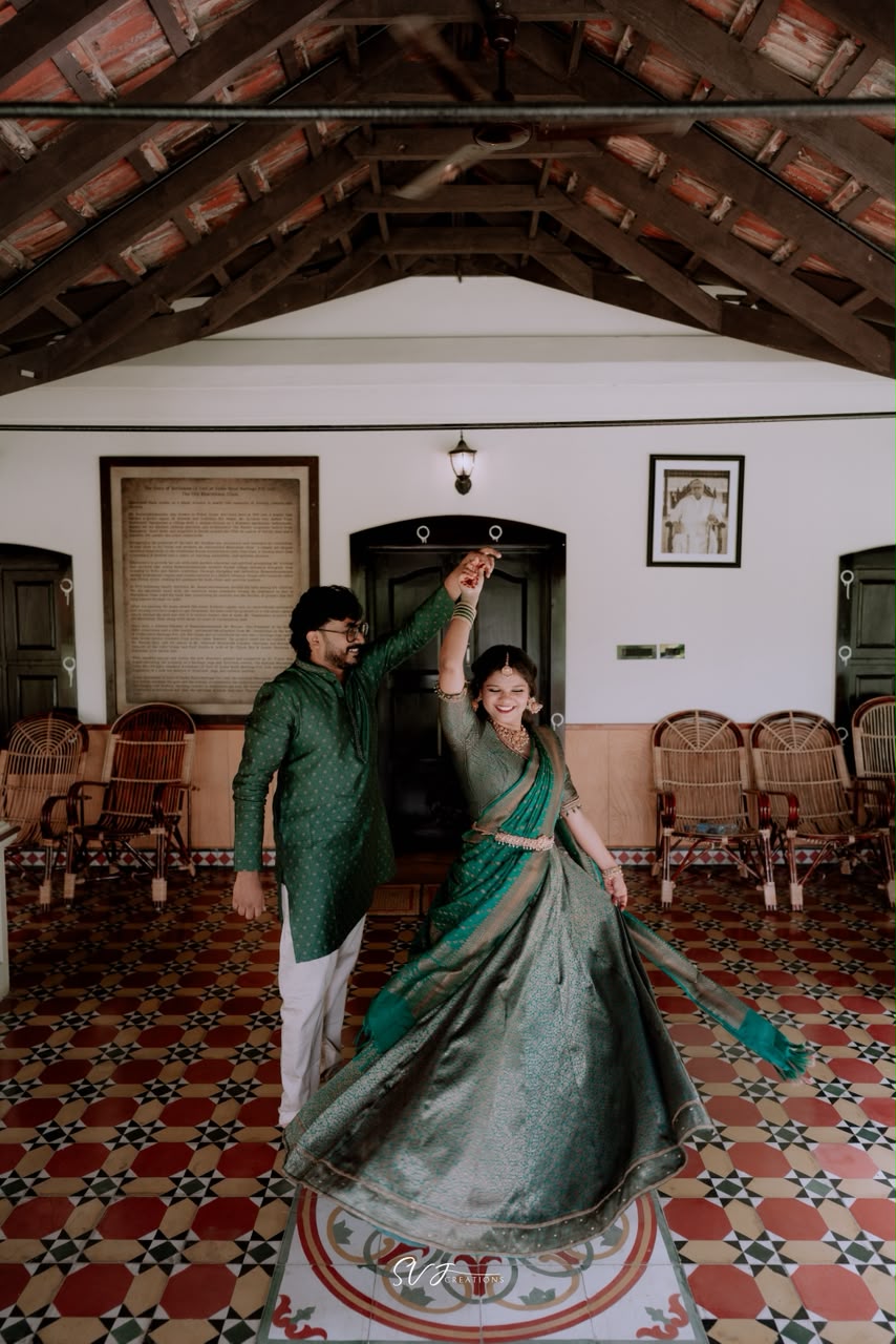 Surya and Anandhu joyful traditional moment